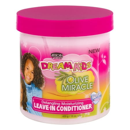(2 Pack) African Pride Dream Kids Olive Miracle Detangling Moisturizing Leave-In Conditioner, 15