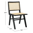 thumbnail image 3 of SAFAVIEH Couture Hattie Contemporary Rattan Solid Dining Chair, Black (Set of 2), 3 of 12