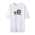 thumbnail image 1 of Camiseta de manga corta para mujer, camiseta informal cómoda a la moda para mujer, camisetas de verano para el trabajo, deportes, desplazamientos call Blanco, 1 of 8