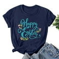 thumbnail image 1 of EGNMCR Easter Chemises Imprimées pour Femmes T-Shirts Graphiques pour Femmes T-Shirts Imprimés Easter Col Rond Manches Courtes T-shirt Ample pour Femmes, 1 of 3