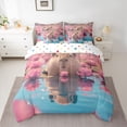thumbnail image 2 of Homewish Kawaii Capybara 7-Piece Twin Bedding Sets,Lotus Flower Floral Bedding Comforter Set,Pink Brown Blue Sheet Sets For Girls Teens,Microfiber Bedroom Decor Reversible, 2 of 8