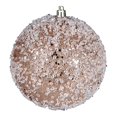 thumbnail image 1 of Vickerman 10" Contemporary Plastic Hail Ball Ornament in Glitter Cafe Latte, 1 of 2