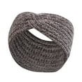thumbnail image 2 of Women's Knit Headband, Cross Twist Wide Brim Hairband, Thick Acrylic Wool Winter Head Wrap for Warmth, Sports, and Casual Fashion-Dark Gray, 2 of 3
