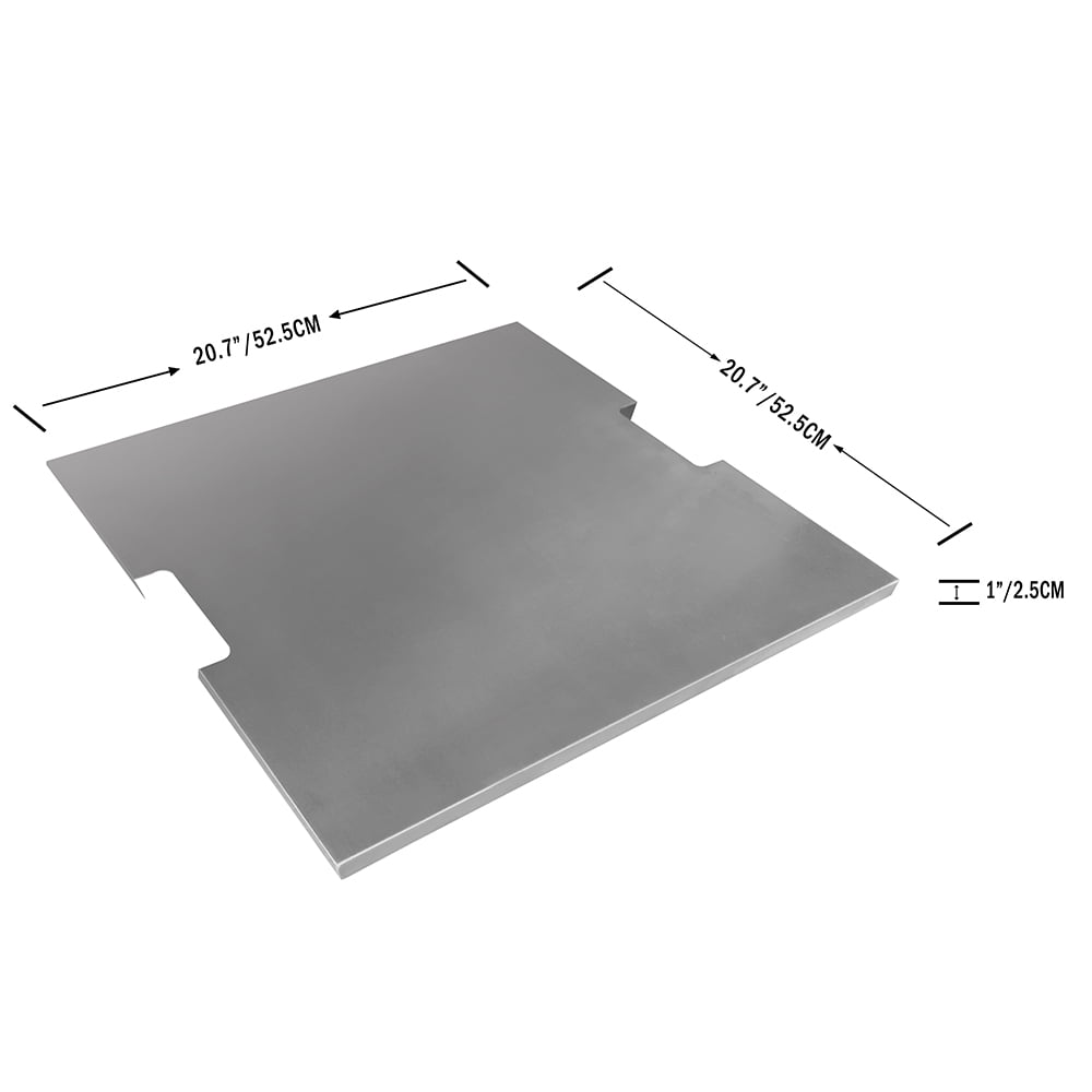 Elementi Stainless Steel Outdoor Manhattan Pit Table Square 21 x 21 x 1 inches Grill Fire Ring Lid Firepit Accessory Cover