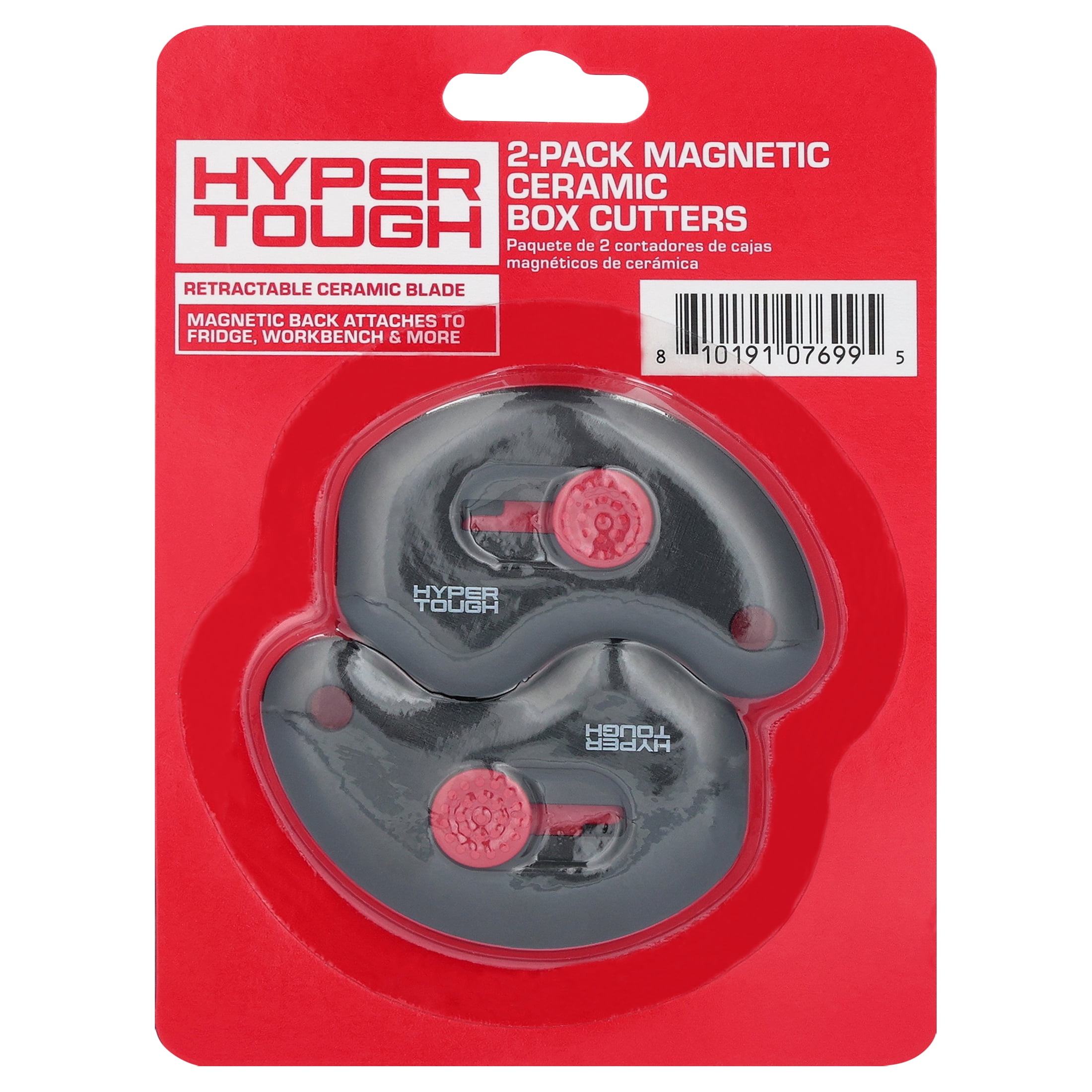 Hyper Tough 2-Pack Magnetic Ceramic Box Cutters with Retractable Blades