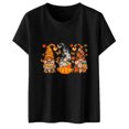 thumbnail image 4 of Women's Casual Pumpkin Print T Shirt Short Sleeve Crewneck Loose Fit Tee for Everyday, 4 of 6