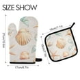 thumbnail image 2 of Yayeee Oven Mitts and Pot Holder Set of 2 Heat Resistant Kitchen Gloves Baking Hot Pad, Gray Seashell, 2 of 5