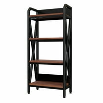 56.3" 4-Tier Bakers Rack Wood & Metal Storage Shelf for Kitchen Garage Pantry