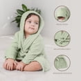 thumbnail image 2 of Bata de baño para niños Comfy Cubs Sage, 6 a 12 meses, algodón muselina, 2 of 4