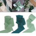 thumbnail image 4 of 3Pcs Fringe Chiffon Ribbon 2" x 5 Yards Handmade Frayed Ribbon for Bridal Bouquets crafts Wedding Invitations ,, 4 of 7