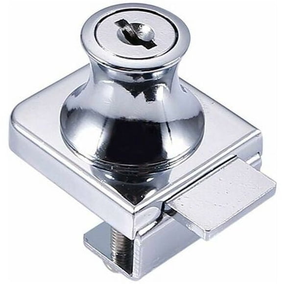 EcoNesxp 8mm glass door drill chrome plated steel lock glass screen lock display lock 8mm glass door drill glass door lock key