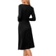 thumbnail image 3 of Vestido de punto acanalado INSPIRE CHIC para mujer, vestido de suéter midi de manga larga con cuello redondo, talla XL, color negro, 3 of 6