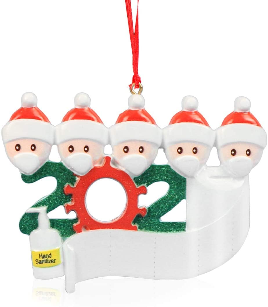 Quarantine Toilet Paper Family 2020 Christmas Ornament Family of 2 TOTAL 5 