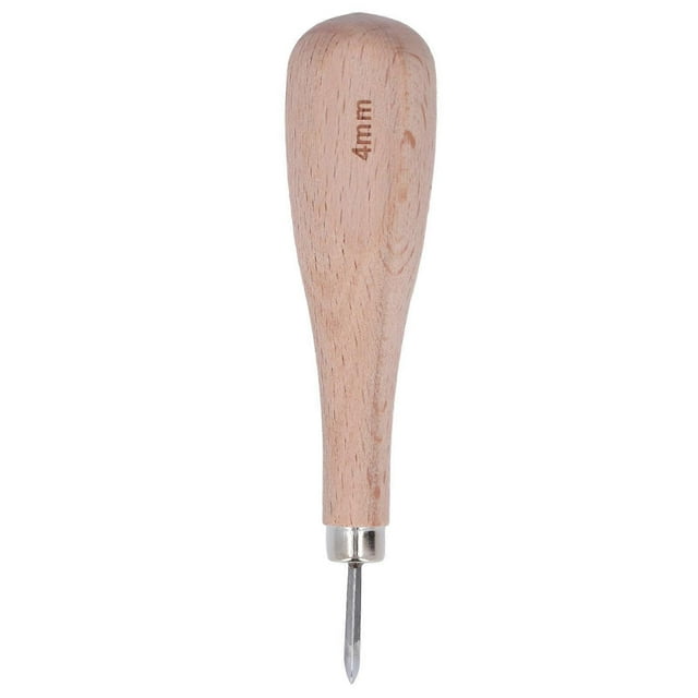 Poinçon professionnel pour cuir, manche en bois de hêtre de 4 mm, haute dureté, forme losange, outil de bricolage pour le travail du cuir