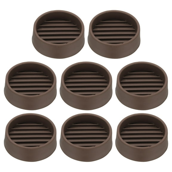 1.5" Non Slip Furniture Coasters, 8pcs Round Rubber Furniture Pads Caster Cups Furniture Feet Floor Protectors Bed Stopper for Hardwood Floors Table Sofa, Brown