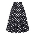 thumbnail image 3 of Midi Skirts for Women Elastic High Waisted A Line Flowy Pleated Skirt Business Casual Elegant Vintage Skirts, L, 3 of 3