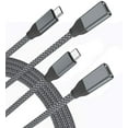 thumbnail image 1 of USB Type C Extension Cable 0.66FT 2-Pack,USB-C 3.1 Gen2 10Gbps Female to USBC Male Adapter,Thunderbolt 3 Compatible, 1 of 5