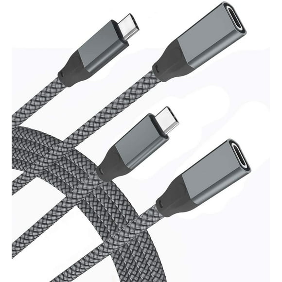 USB Type C Extension Cable 3.3FT 2Pack,USB-C 3.1 Gen2 10Gbps Female Male Extended Adapter,Thunderbolt 3 Compatible