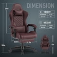 thumbnail image 5 of Gaming Chair for Adults, Ergonomic Office Computer Chairs with Pocket Spring Cushion, PU Breathable Materials Video Game Chair, Linkage Armrest and Footrest Game Chairs Brown, 5 of 7