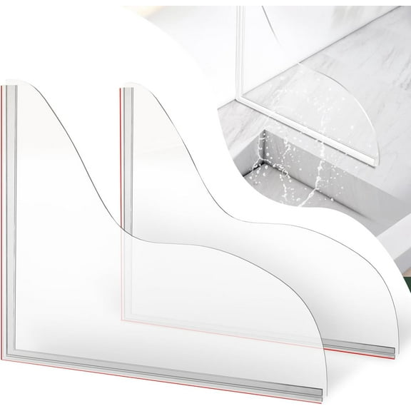 Shower Splash Guard Kit Waterproof Easy Installation, Large Splash Guards for Bathtub Self-Adhesive Shower Corner Guards to Keep Water in Shower or Bath, (9.25 x 11.25 inches)