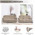 thumbnail image 3 of Bonzy Home Manual Recliner Loveseat, Theater Seating with Console, Cup Holders & Storage, Camel, 3 of 7