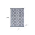 thumbnail image 3 of 4' X 6' Denim Blue Ikat Indoor Outdoor Area Rug, 3 of 6