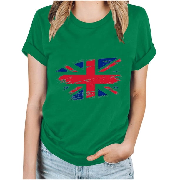 Fiudx Liquidación de Ahorros de Verano Tops con Estampado de Moda para Mujer, Blusa de Manga Corta, Camisetas Divertidas con Cuello Redondo