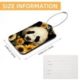 thumbnail image 5 of Panda Sunflower Square PU Leather 2 Pack Travel Tag - Bag Tag - Suitcase Tag with Privacy Cover and Stainless Steel Ring - Suitable for Travel, Backpack, and Handbag, 5 of 7