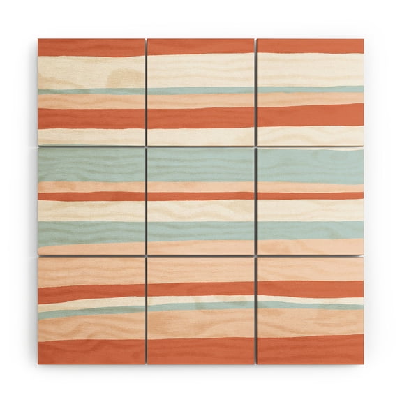 Society6 SunshineCanteen Mesa Desert Pastel Stripes Wood Wall Mural 4' x 4'