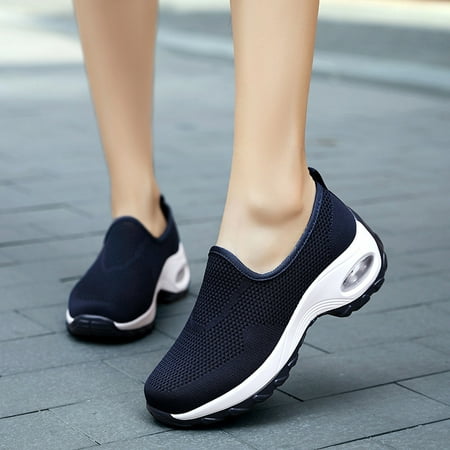 

Aueoeo Platform sneakers for women fashion Women Breathable Mesh Soft Soled Sneakers Color Solid Color Shoes Plus Size Fashion Sports Casual Shoes