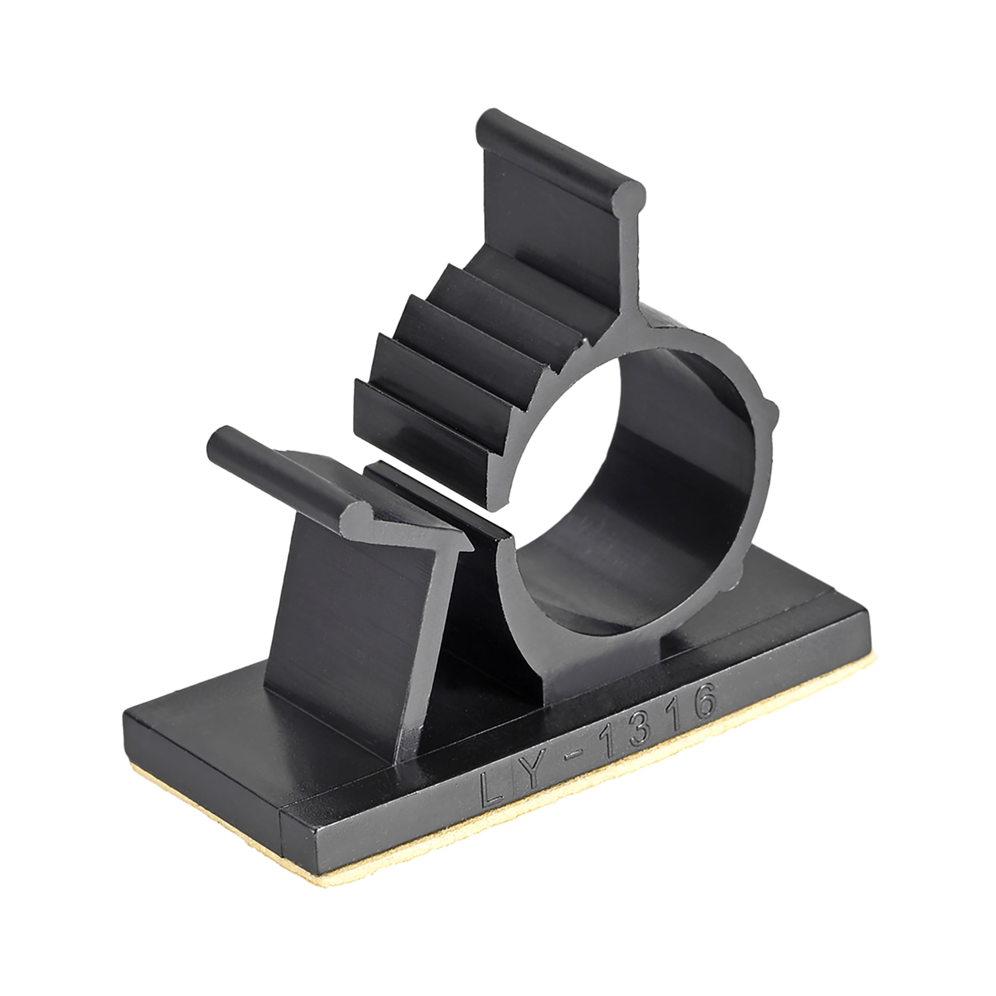 Self Adhesive Adjustable Wire Cable Tie Sticker Clip Black for 12.615