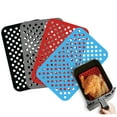 thumbnail image 4 of Lssam Air Fryer Silicone Liners Rectangle - Reusable 5.23x8” Basket Liners for Dual Fryers, Non-Stick Easy Clean Accessories for Healthy Family Meals, 4 of 8