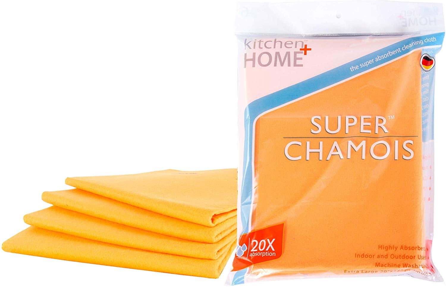 Ten 10 Orange Synthetic Fast Drying Absorbing Chamois Shammy Towel Cloth 27 x 19 