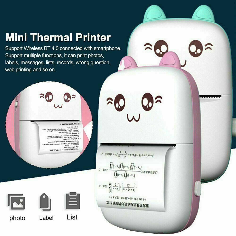 for Office Android White Mini 57mm Wireless Bluetooth Thermal Printer Pocket Note Photo Receipt Printer for Windows etc iOS Leisure 