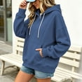 thumbnail image 3 of SYwaren Casual Hoodie for Women Oversized Pullover Long Sleeve Sweatshirt with Pockets Solid Color Tops, 3 of 8