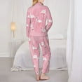 thumbnail image 6 of Goofa Pink Flamingos and Flowers Printed Women’s 2 Piece Pajama Set Super,Pajamas Women's Long Sleeve Sleepwear Soft Button Down Loungewear Pjs Lounge Set Nightwear-XX-Large, 6 of 9