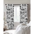 thumbnail image 3 of Summer Island Blackout Curtains for Bedroom Living Room, Ocean Lighthouse Tropical Plants 63 In Long Thermal Insulated Room Darkening Drapes Grommet Window Treatments, 52 x 63 In, 3 of 9