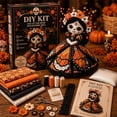 thumbnail image 2 of Day of the Dead Sugar Skull Doll DIY Craft Kit, "Stitch Your Soul" Dia de los Muertos Patchwork Sewing Set for Adults, Premium Handmade Fall Decor & Collectible Halloween Gift, 2 of 9