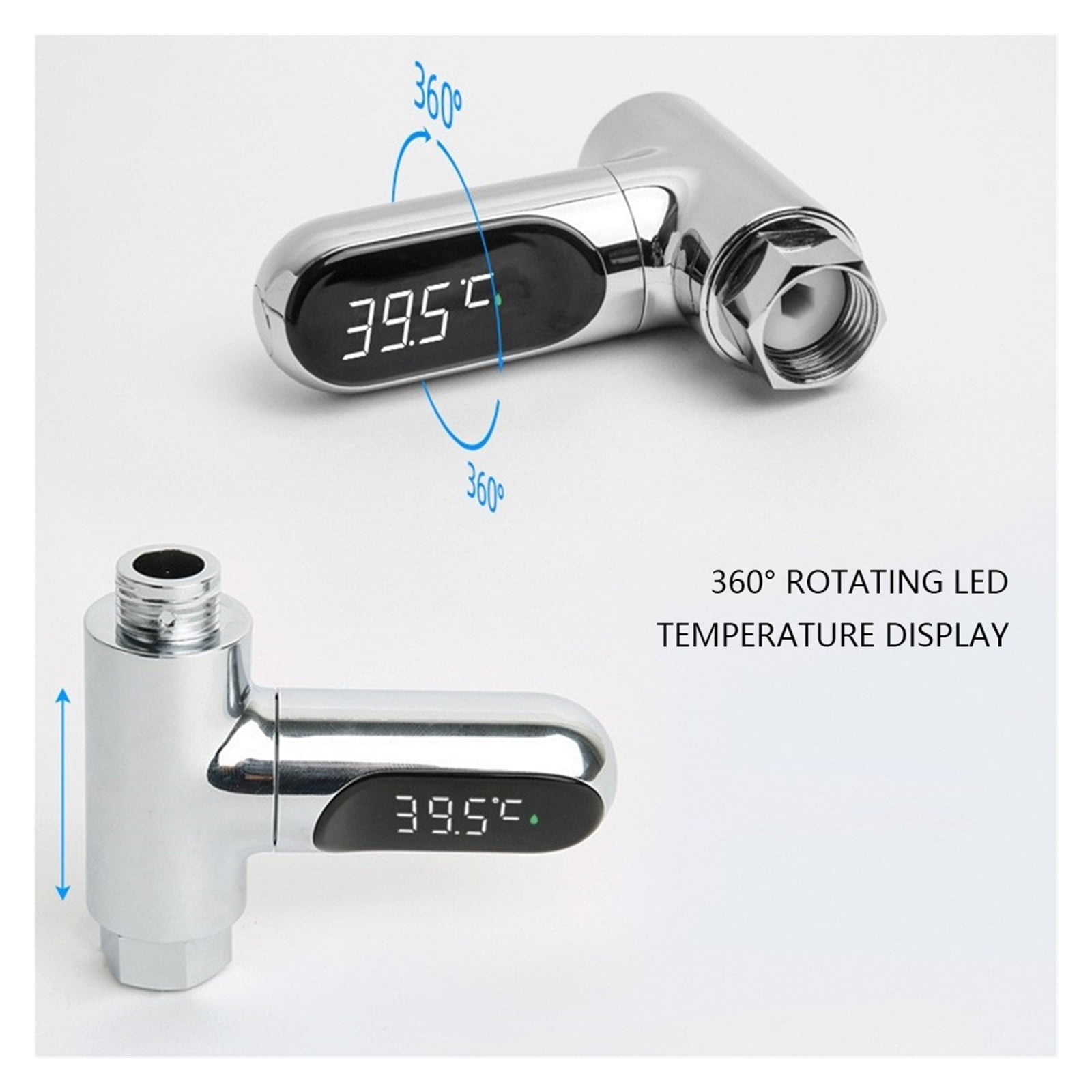 LED Display Water Shower Thermometer 5°C-85°C Self-Generated Electricity Water Temperature Monitor Smart Meter Thermometer ,Energy Saving