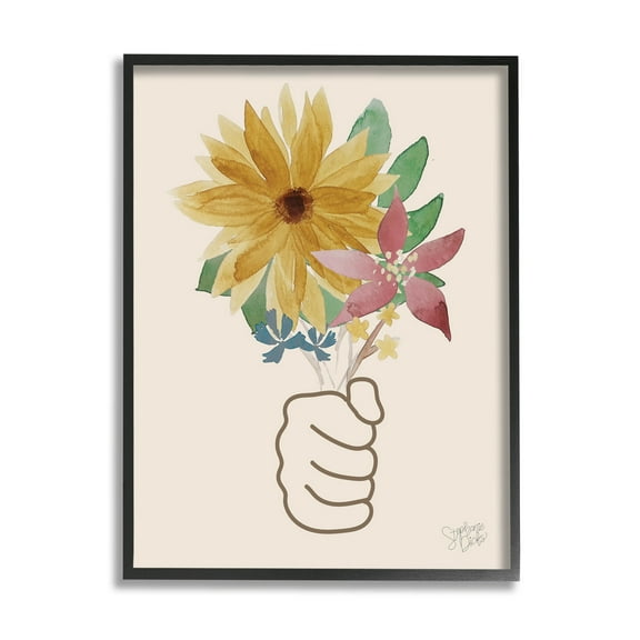 Stupell Industries Handful Flower Blossoms Graphic Art Black Framed Art Print Wall Art, Design by Stephanie Dicks