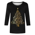 thumbnail image 5 of Funicet Blouses pour Femmes Mode, Blouses pour Femmes, T-Shirt Imprimé Ample Manches 3/4 Blouse Col Rond Décontracté, Blouses pour Femmes Mode, T-Shirts pour Femmes, 5 of 5