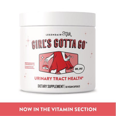 Legendairy Milk Girl's Gotta Go Urinary Tract Health Supplement, Cranberry and D-Mannose, 60 Count