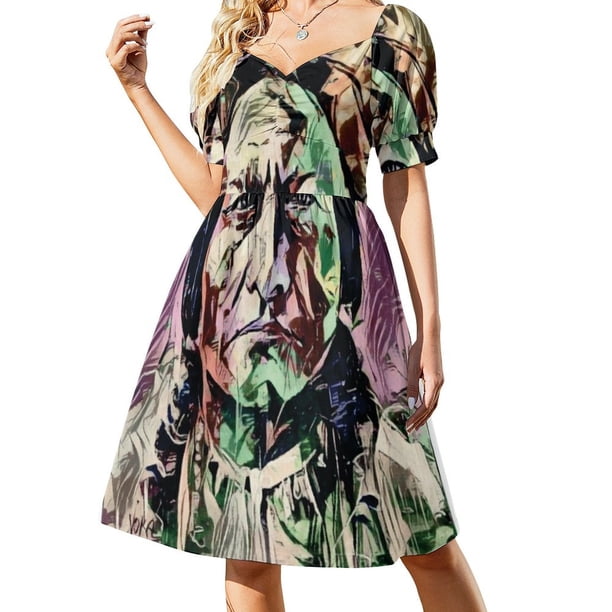 Vestido de manga corta Toro Sentado, vestido de verano, vestidos de noche para mujer