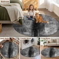 thumbnail image 5 of Gray Round Area Rug 7 FT,Non Slip Living Room Area Carpet,Retro Oil Painting Modern Abstract Art Aesthetics Washable Soft Circular Rug Non-Shedding Floor Carpet for Bedside Office Play Room Classroom, 5 of 9