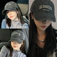 thumbnail image 3 of Unisex Polyester Retro Letter Embroidered Baseball Hat for Outdoor Sunscreen, Comfortable and Face-Lifting, 3 of 9