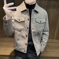 thumbnail image 4 of Abrigos masculinos Slim Fit Primavera Otoño Chaquetas de hombre de alta calidad Harajuku Casual Coreano Reseñas Muchas Vintage Elegante Joker Moda, 4 of 5