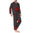 thumbnail image 2 of Balery Red Ladybugs Pijama para Hombre de Dos Piezas con Manga Larga, Conjunto de Dormir y Descanso Suave con Bolsillos-XX-Large, 2 of 7