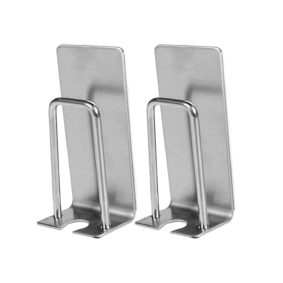 2-Pack Stainless Steel Wall Mounted Toothbrush Holders with Self-Adhesive Bathroom Organizer Rack for Toothbrush Storage