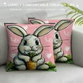 thumbnail image 3 of Nawypu Easter Pillow Covers Rabbit Bunny Carrot Pink Pillow Covers Peep Gnomes Easter Throw Pillow Covers Black and White Happy Spring Indoor Home Decoration for Sofa Couch Bed, 3 of 5