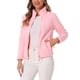 thumbnail image 4 of Chaqueta de forro polar con cremallera completa INSPIRE CHIC para mujer, abrigo de invierno de cuello alto de manga larga XL rosa, 4 of 6